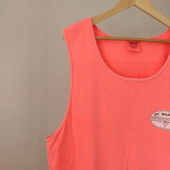 St. Maarten Muscle Tank Tee Size Large Logo Cotton - Picture 5 of 9